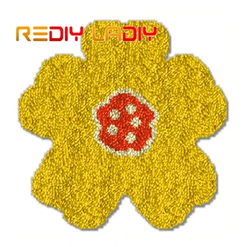 

Latch Hook Rug Kits Crocheting Carpet Rug Little Flower Acrylic Yarn Pre-Printed Canvas Cushion Mat Crochet Tapestry Home Decor