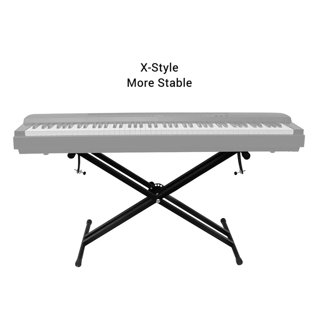 Soporte de teclado de Piano estilo X, ajustable y portátil, soporte de  música resistente con correa de anclaje, negro - AliExpress