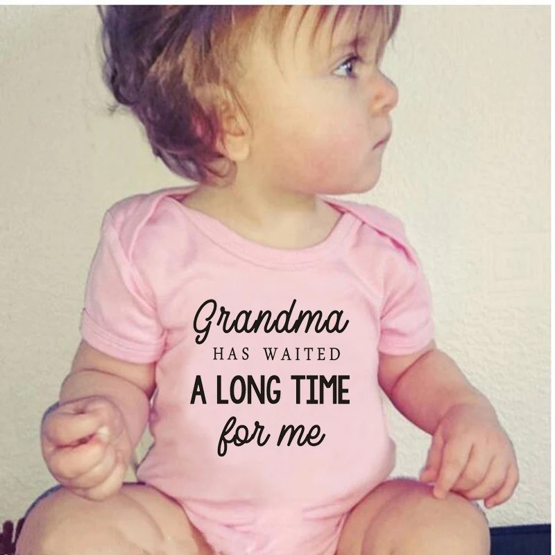 Grandma Waited A Long Time for Me Baby Girls Boys Jumpsuit Newborn Cotton Bodysuits Summer Kids Cute Clothes 0-24Months 3