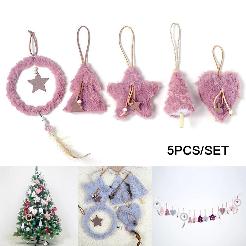 

Hot 5 Pcs Plush Hanging Decoration Pendants Ornaments for Christmas Tree Home Party FQ-ing