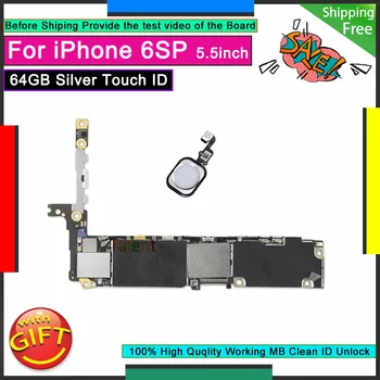 

For IPhone 6S Plus Motherboard 64GB Silver Touch ID Unlock Disassembly Mainboard Good Working Logic Board Tested Full Function