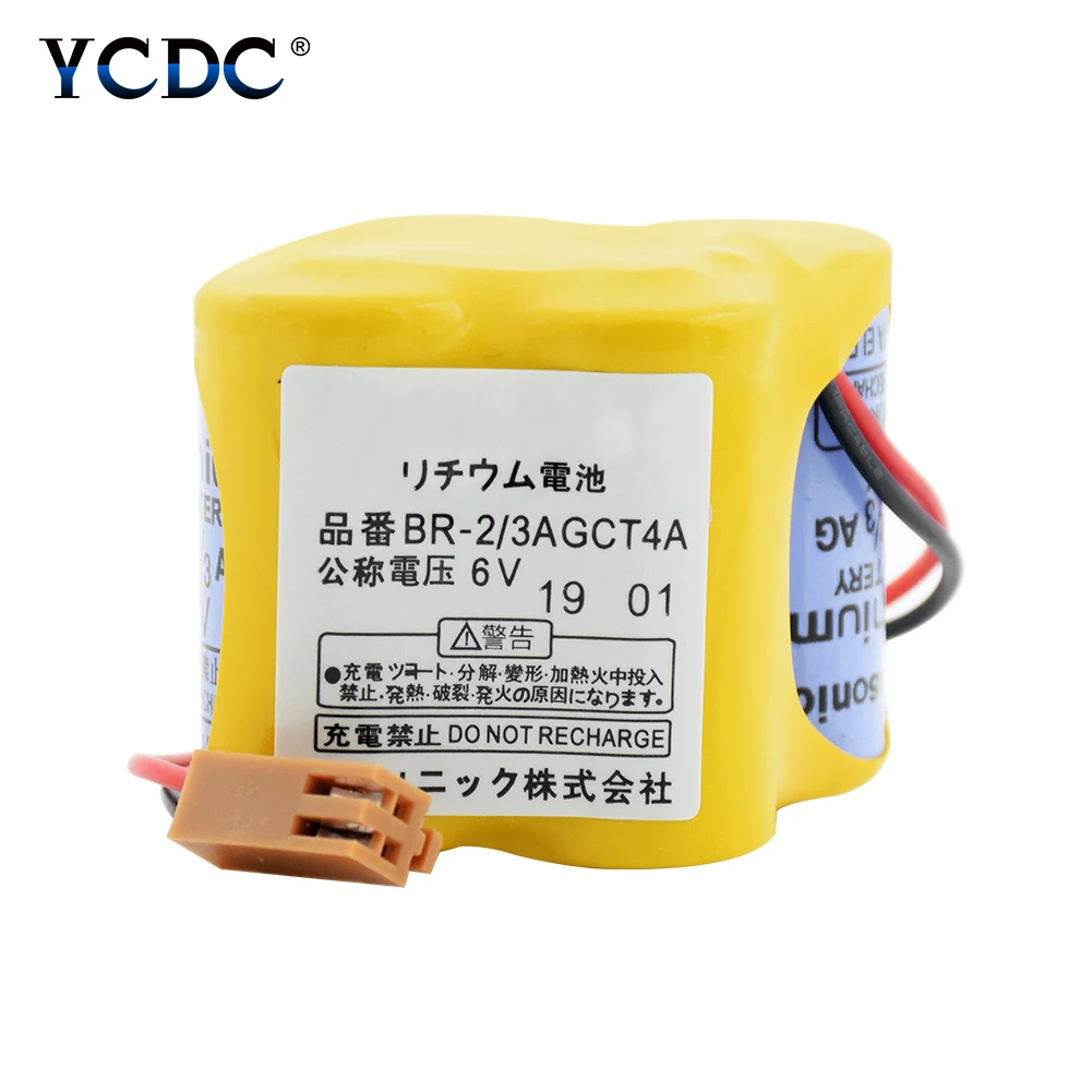 

6V BR-2/3AGCT4A Battery Pack 4400mAh 6 Volt A98L-0031-0025 PLC Lithium Li Ion Batteries For FANUC CNC System Alarm Servo Motor