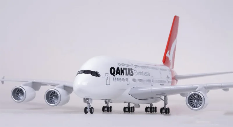 1: 160 литая под давлением модель самолета дух Австралии QANTAS A380 с светильник коллекция колес 380 модели игрушек - Цвет: Normal