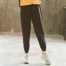 Штаны для девочек; коллекция года; сезон осень; Новинка; стильные эластичные джинсы в Корейском стиле для больших мальчиков; детская одежда; брюки-Слаксы; обтягивающие брюки