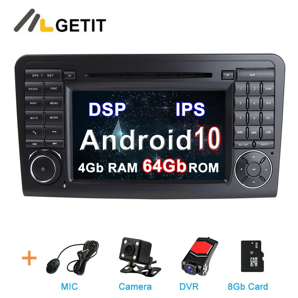4G CAMERA-DVR-SD-DSP 64G DSP Android 10 Автомобильный DVD стерео плеер для Mercedes/Benz GL ML CLASS W164 ML350 ML500 X164 GL320 с Wifi BT gps радио - Цвет: 4G CAMERA-DVR-SD-DSP