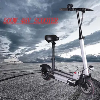 

48V500W Electric Scooter Good Work 100KM Floding Scooter WIth Powerful Rear Motor Lithium Battery Adult E- Scooter WIth Backseat