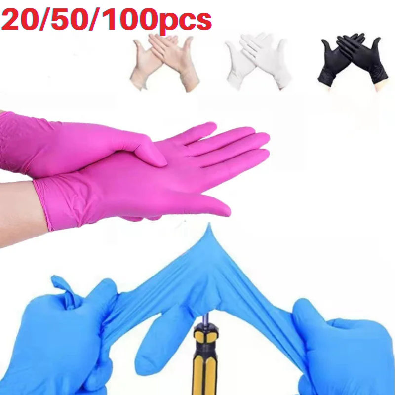20/50/100pcs Reusable Nitrile Gloves Latex Waterproof Cleaning For Household Garden Laboratory Kitchen accessories | Дом и сад