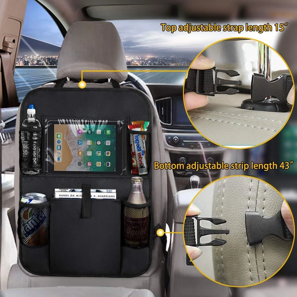 Backseat-Car-Organizer-Car-Seat-Back-Protectors-with-Clear-10-inch-Tablet-Holder-2x-Storage-Pockets(5)