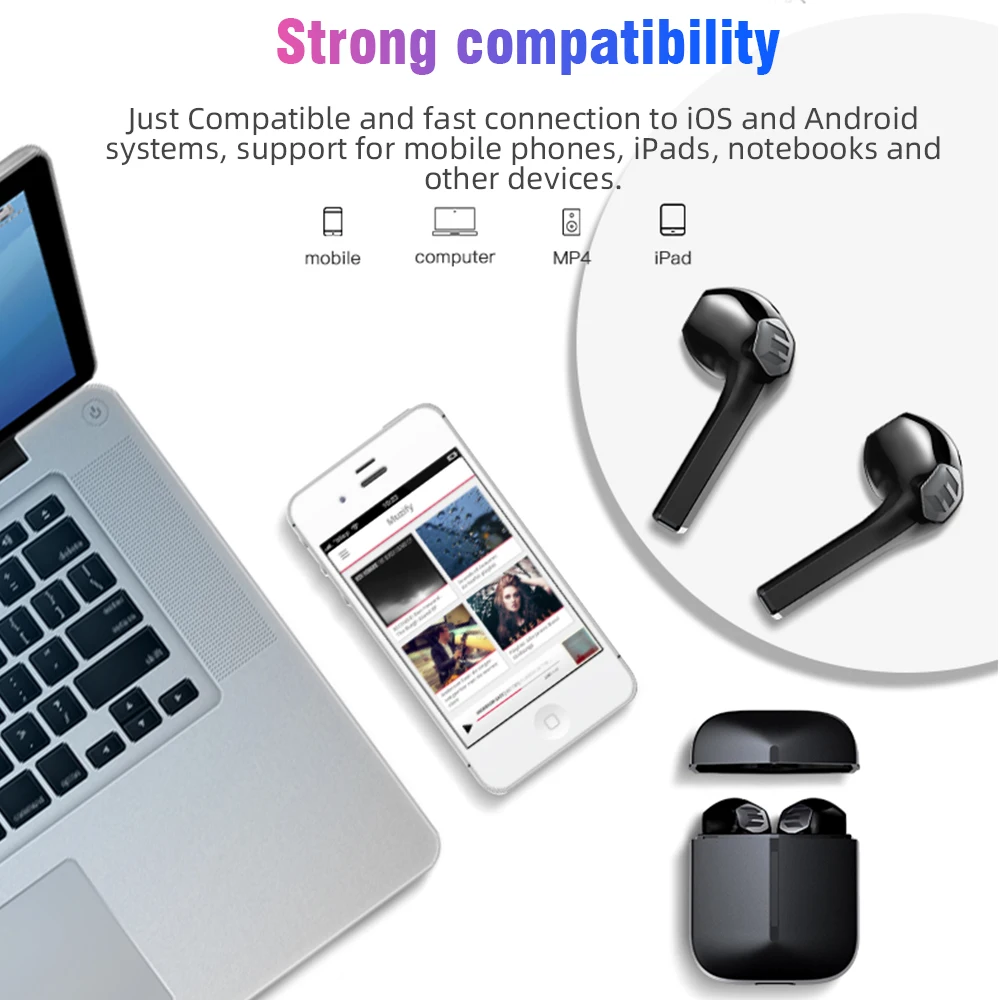 Bluetooth наушники E8 TWS спортивные фитнес беспроводные гарнитуры стерео беспроводные Bluetooth наушники с зарядной коробкой для всех телефонов