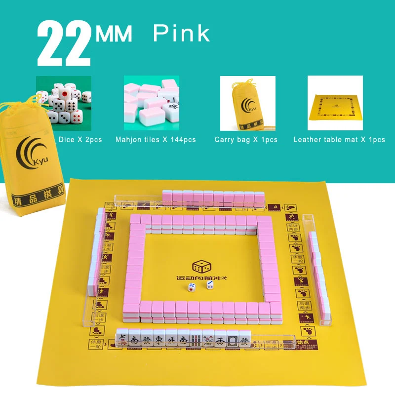 Горячая Мини маджонг портативный складной ящик для хранения Majiang набор настольная игра Mah-jong путешествия настольная игра Крытый развлечения - Цвет: 22mm pink no box