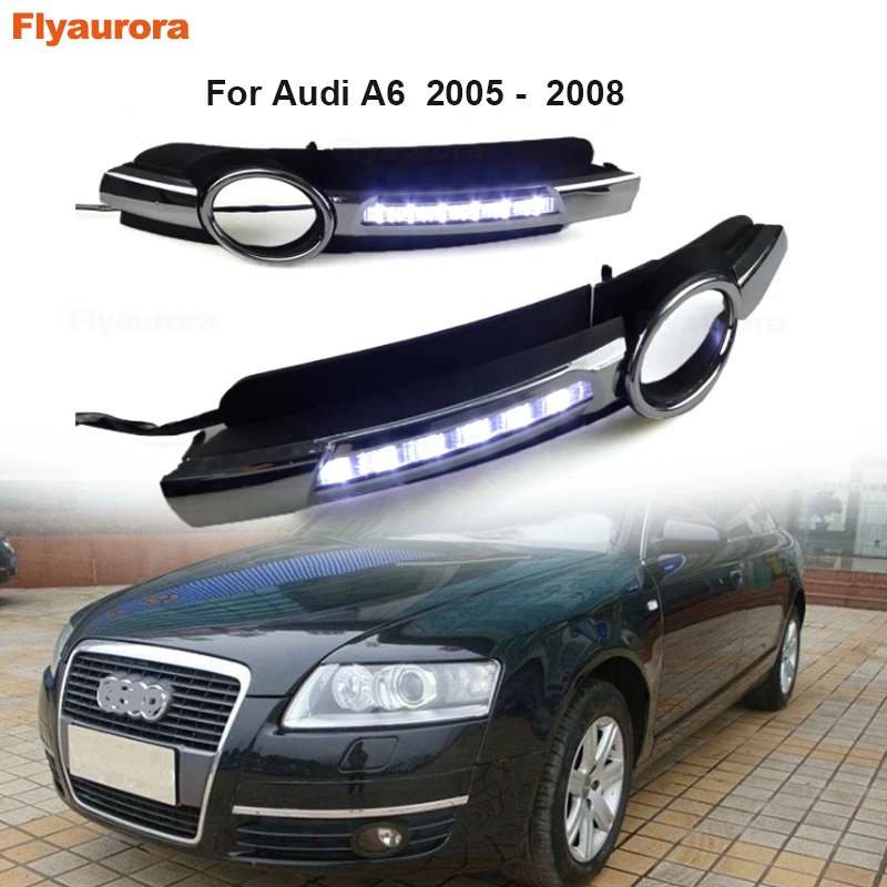 Комплект из 2 предметов для Audi A4L B8 A6 Q5 Q7 2008-10 2011 2012 2013 аксессуары противотуманные фары модификации DRL Бампер дневные ходовые огни светильник