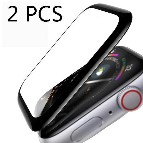 2 pcs 3D HD чехол из закаленного стекла для Apple Watch Series 3 2 1 38 мм 42 мм Защитная пленка для экрана для IWatch 4 44 мм 40 мм аксессуары - Цвет: 2 pcs