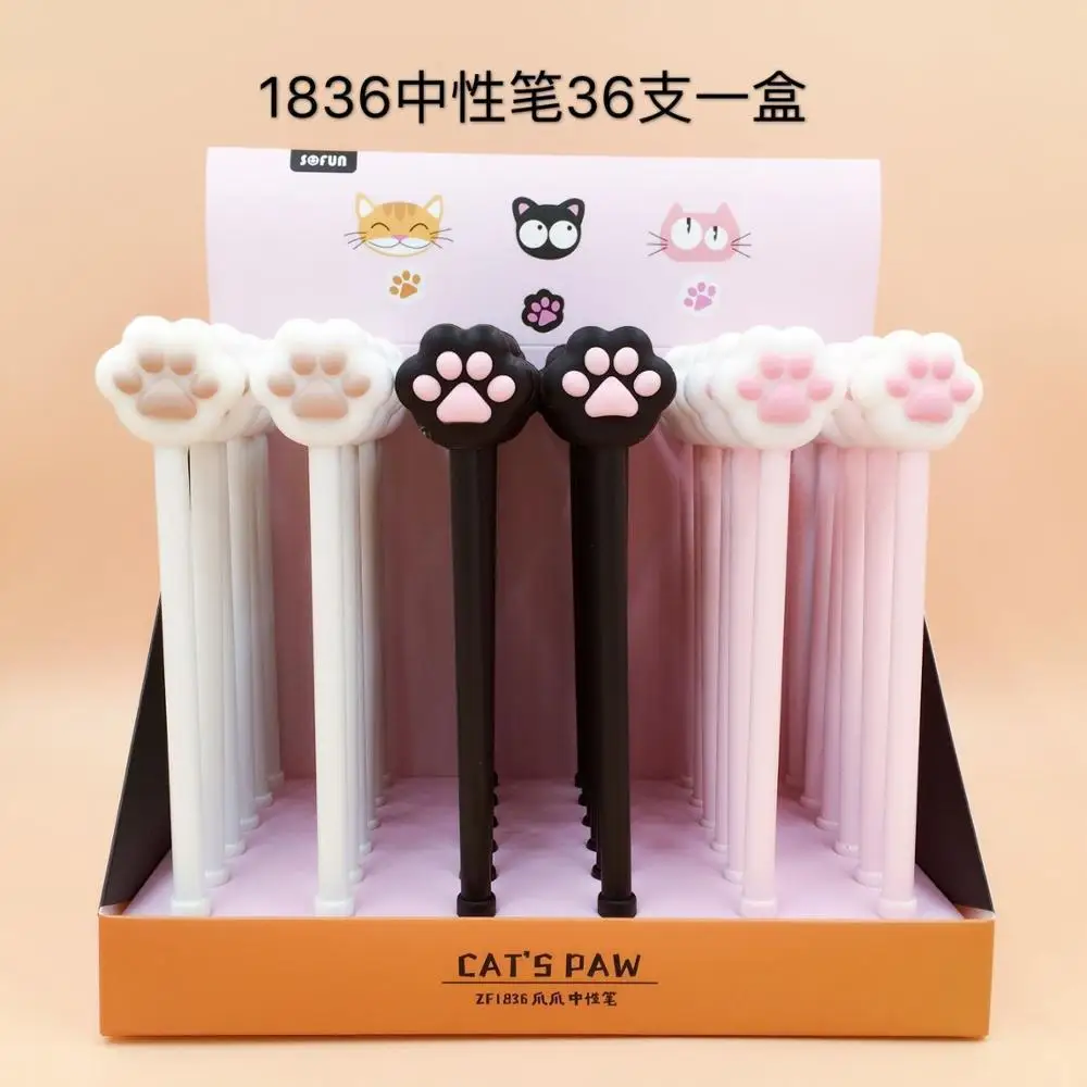 cats paw 36 шт./упак. разные дизайны с черепами и другими рисунками медведя, платье принцессы с принтом «обезьяна» Альпака Творческий Стиль гелевая ручка унисекс Ручка-роллер ручка - Цвет: cats paw