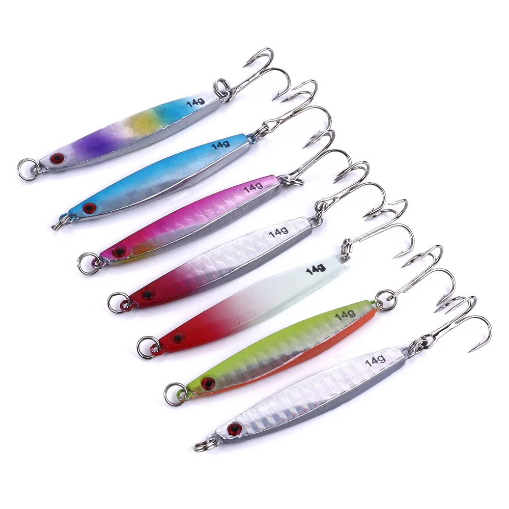 

1pc 6cm 14g Fishing Spinner Spoon Lure Metal Peche Lure Saltwater Jigs Lead Head Bait Treble Hook jigging lure Carp wobbler