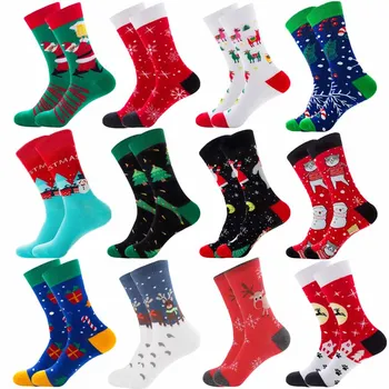 

1pairs Men's Socks Combed Cotton Soft Animal Funny Long Christmas Socks for Men Women Fashion Autumn Cartoon Cotton Socks