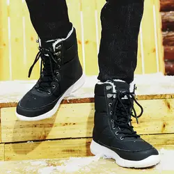 2019 мужские зимние ботинки зимние теплые ботинки водонепроницаемые ботильоны на толстой подошве на платформе Мужская хлопковая обувь
