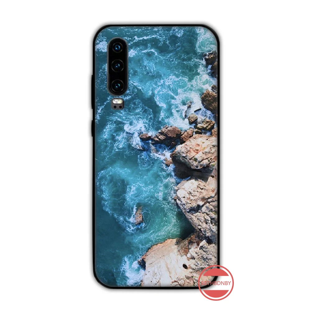 huawei waterproof phone case Đảo Sóng Biển Bãi Biển Xịt Dương Cao Cấp Điện Thoại Ốp Lưng Funda Cho Huawei P9 P10 P20 P30 Lite 2016 2017 2019 Plus Pro P Thông Minh huawei snorkeling case