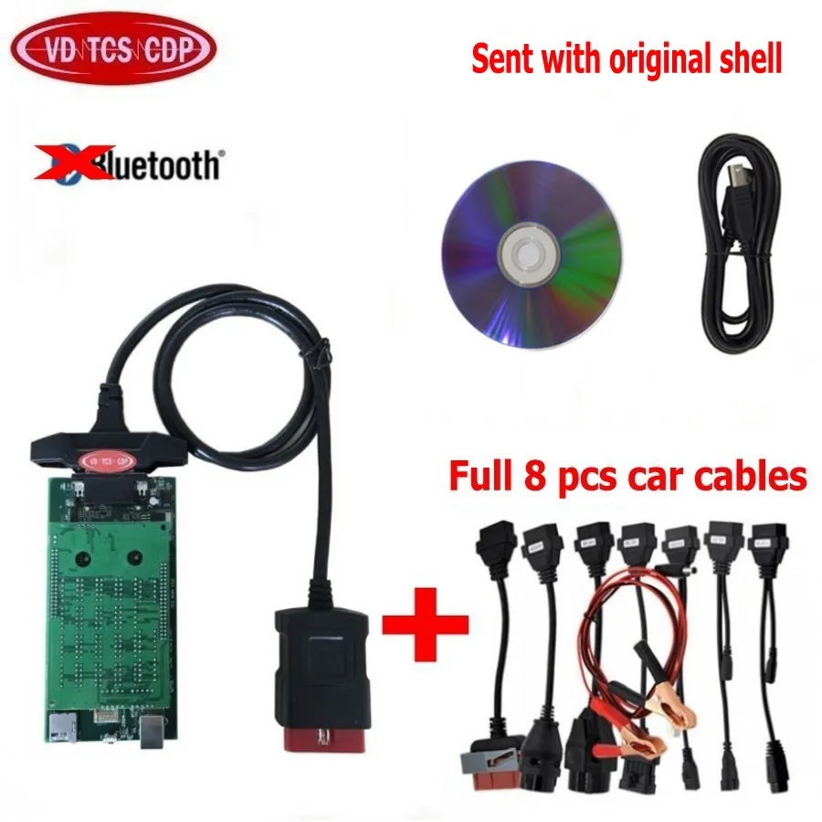 Новейший vd tcs cdp pro plus. R0 с ключом для VD DS150E CDP obd2 диагностический инструмент для ремонта led 3в1 сканер для автомобилей грузовиков - Цвет: Delph1 cable no BT