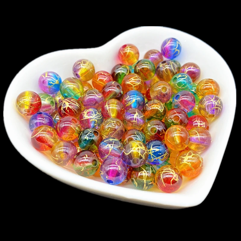 Acrylic Beads Spacer for Jewelry Making Handmade DIY 50pcs 8mm Double Color