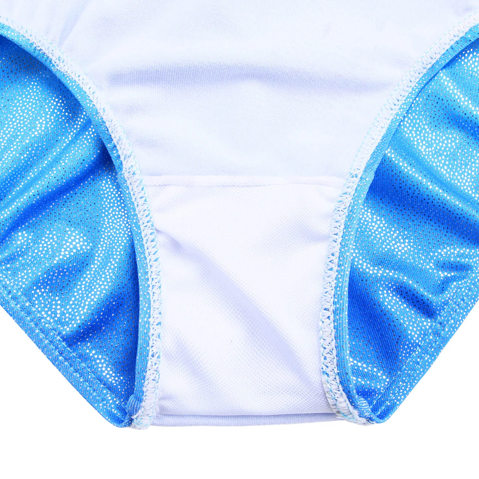BAOHULU Gymnastics Leotards for Toddler Girls Shiny Squin Spliced Dance Outfit Athletic Gradient Blue Ballet Practice Bodysuit