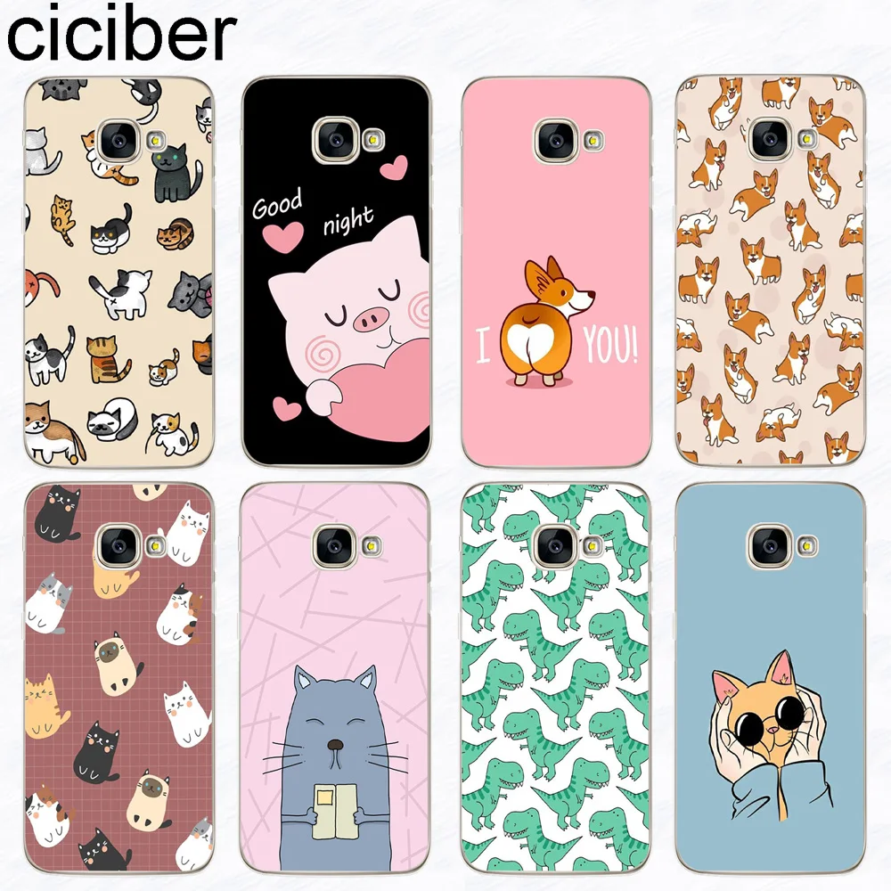 Ciciber мультфильм Кот Чехол для Samsung Galaxy A8 A9 A6 A7 Plus 2018 A50 A51 A70 A71 A20 A30 A40 A21 A10 A31 A41 A80 A21S