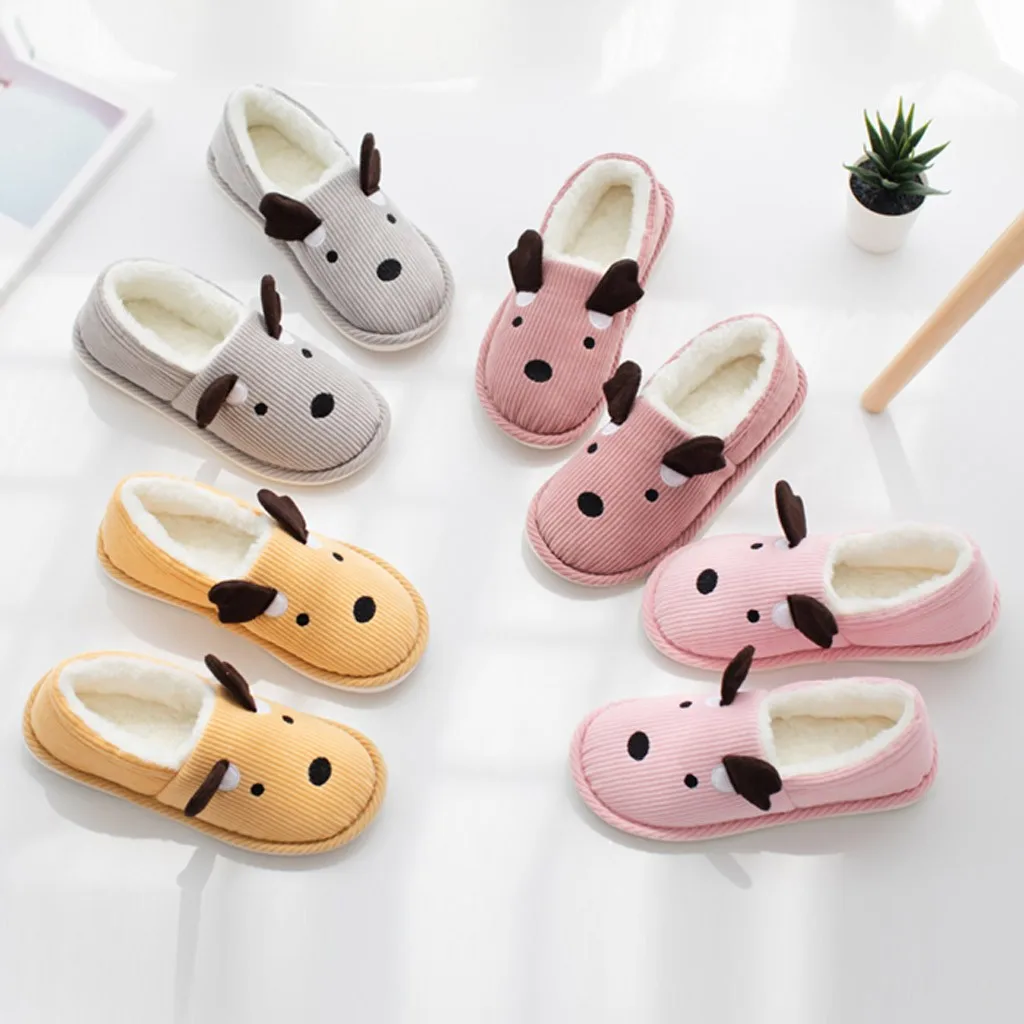 women shoes Warm Winter Slippers Indoor Home slippers Mute Cute shoes woman Soft Plush Ball Women Interior warm pantoufle femme