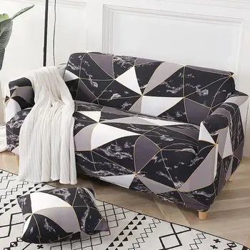 

42Geometric Sofa Cover Cotton Stretch Couch Cover Elastic Sofa Covers for Living Room Single L-shape Sofa Furniture Protector