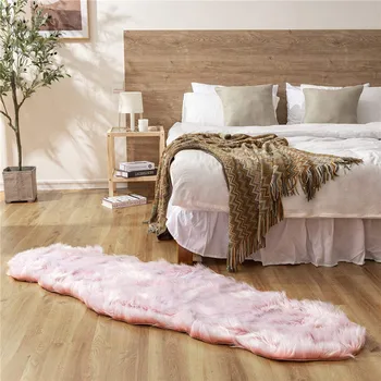 

Irregular Faux Area Rug Soft Fluffy Solid Carpet Modern Tie Dye Long Plush Floor Mat for Living Room Kids Anti-slip Seat Pad