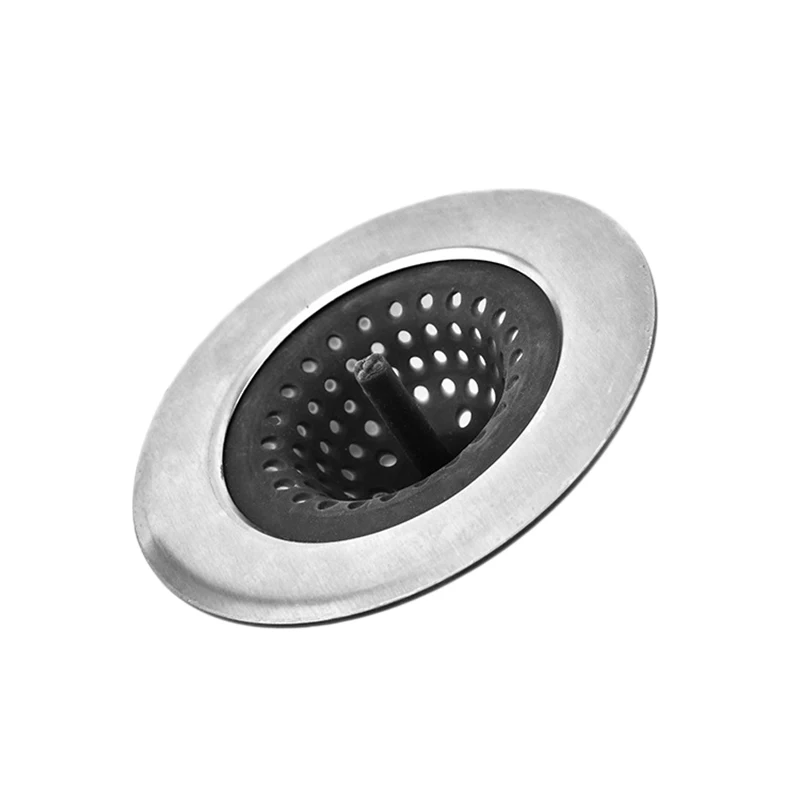 3Pcs Stainless Steel Silicone Strainer Floor Drain Cover Plug Anti-Blocking Water Hair Catcher Filter Kitchen for Pop-Up Regular