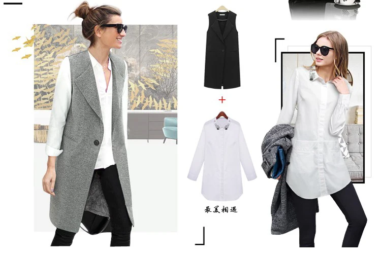 Женский жилет veste femme colete feminino, Длинный жилет, куртка без рукавов, тонкая верхняя одежда для девушек, большие размеры, M-5XL, 6XL, WS101