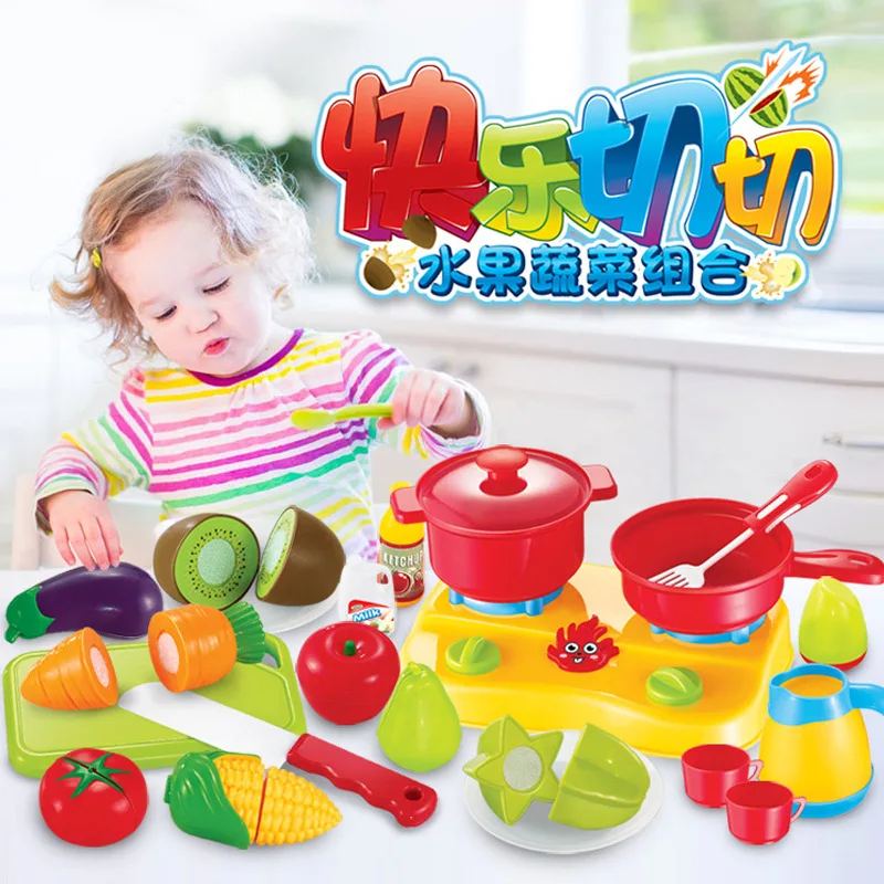 Детская кухонная утварь Игрушечная модель фруктовая резка овощи игровой домик разделочная корзина для покупок набор игрушек