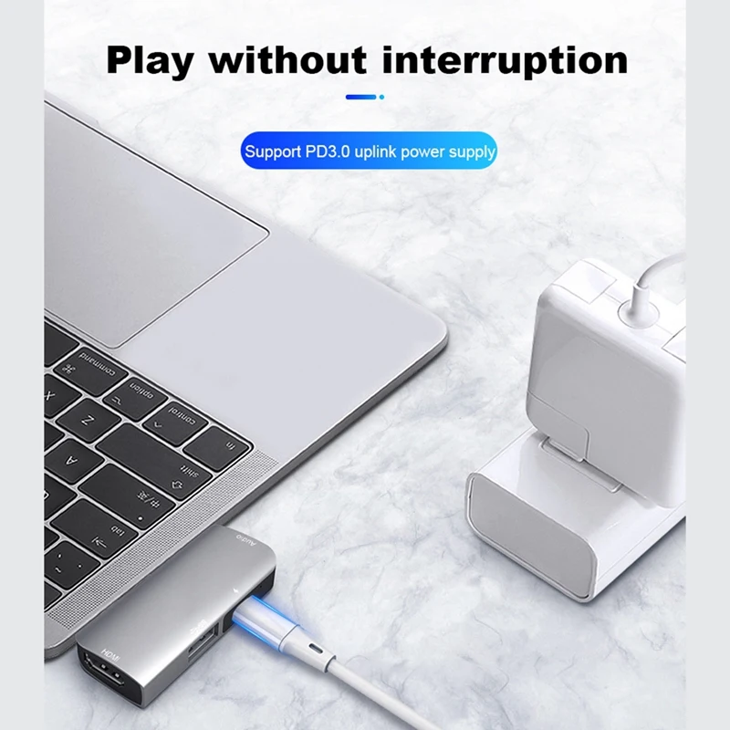 4 in 1 Type C To HDMI PD Dock PD Fast Charging 4K HDMI Audio Interface