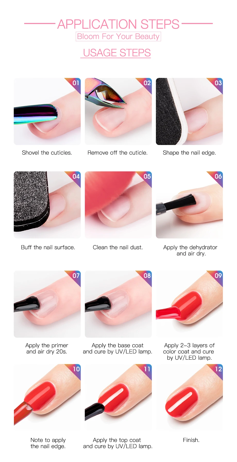 ROSALIND 7ml Gel Polish Semi Permanent Nails Gel Polish Soak Off UV LED Base Top Coat Vernis Nail Art Glitter Gel Varnish