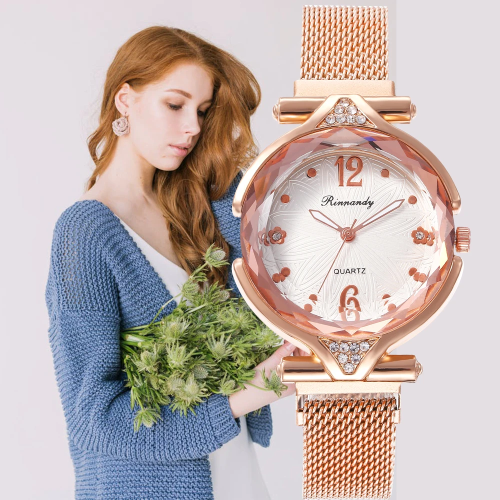 Роскошные часы dames horloge ünljer marka saat с бриллиантами и необычными кристаллами