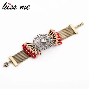 

kissme Cute Bohemia Colorful Charm Bracelet For Women Gifts Pink Color Copper Chain Bracelet New Fashion Jewelry