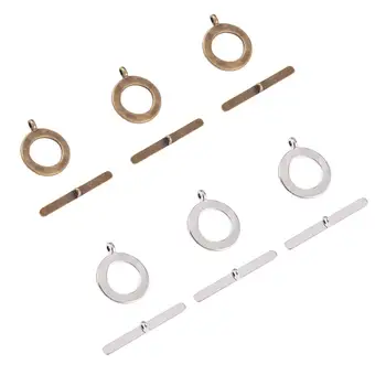 

60 Sets Round Hammered Bracelet Toggle Clasps