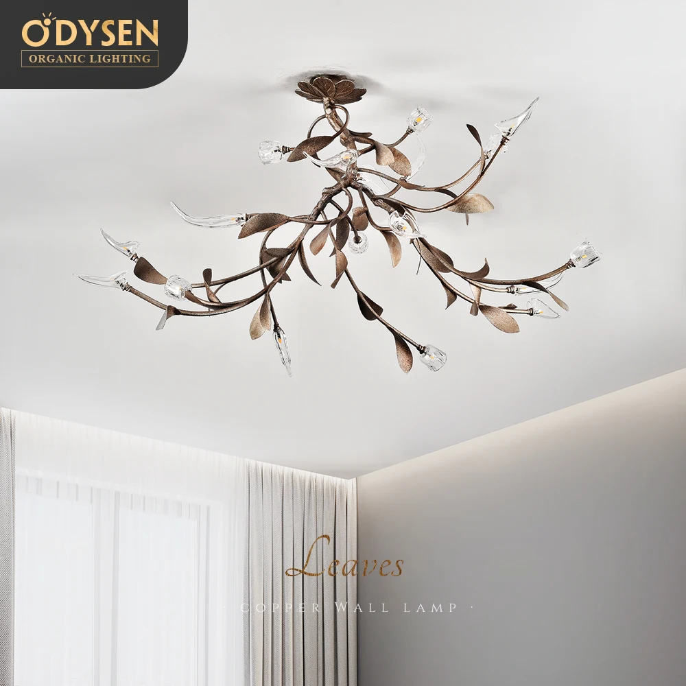 

Лампа медная для гостиной Alll, винтажная осветительная арт-лампа для спальни, коридора, виллы, цветка