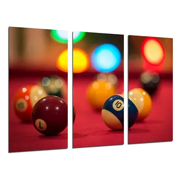 

Game Pool Table, photo print on wood, modern picture decorative 26259