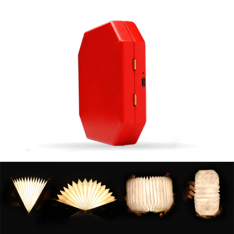 

Folding Rechargeable LED Flip Book Lamp Portable Wooden Warm White Night Light for Living Room Christmas Decor Dropshipping