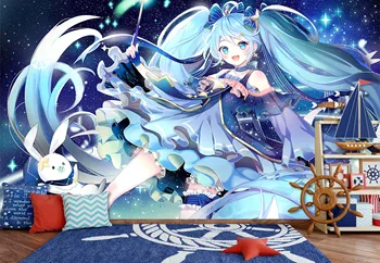 

[Self-Adhesive] 3D Hatsune Miku 129 Japan Anime Wall Paper mural Wall Print Decal Wall Murals Belly