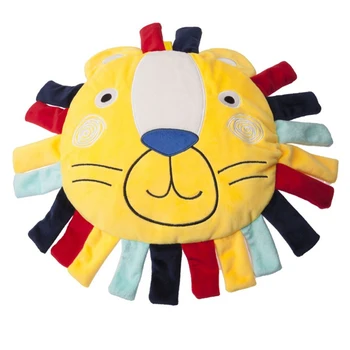 

Baby Plush Toy Pillow With Ring Paper Label Bell Cartoon Lion Accompanying Sleeping Comfort Pillow Gift So Funny