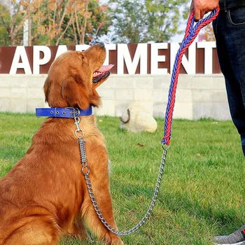 

Dog Durable Strong Pet Walking Training Leash Strand Rope Large Dog Leashes Metal P Chain Buckle Pet Traction Rope For Big Dogs
