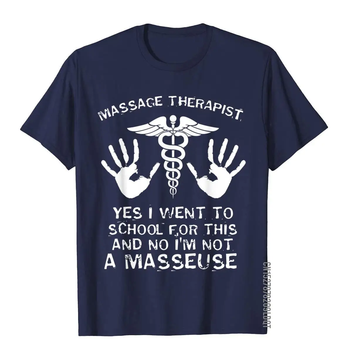 Funny Massage Therapist Tshirt - Yes I Went To School__B11692navy