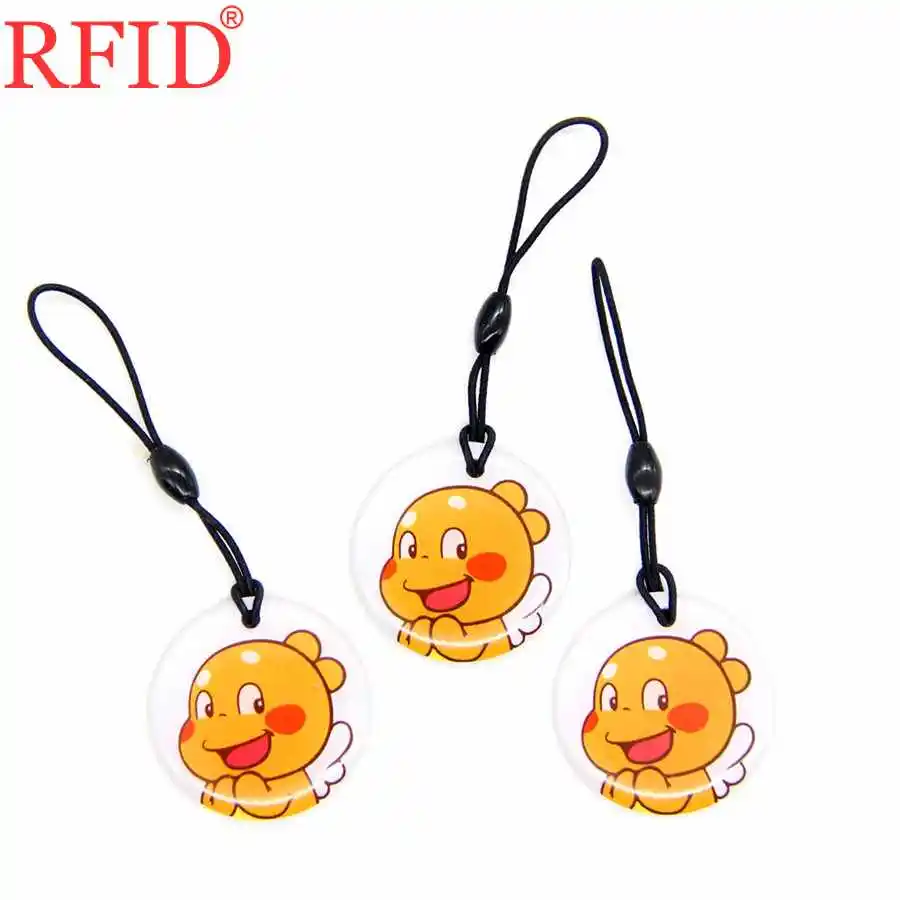 3pcs Random Color UID S50 1K 13,56 Mhz сменный перезаписываемый MFS50 NFC карта дубликат RFID брелок круговой мультфильм падение клей брелок ключевые метки - Цвет: 3pcs Random Color