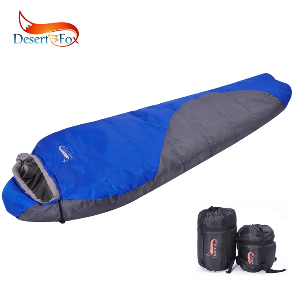Mummy Sleeping Bag Winter Cotton Warm Tourism Sleeping Bags with Compression Sack Wearable Blanket for Camping Hiking