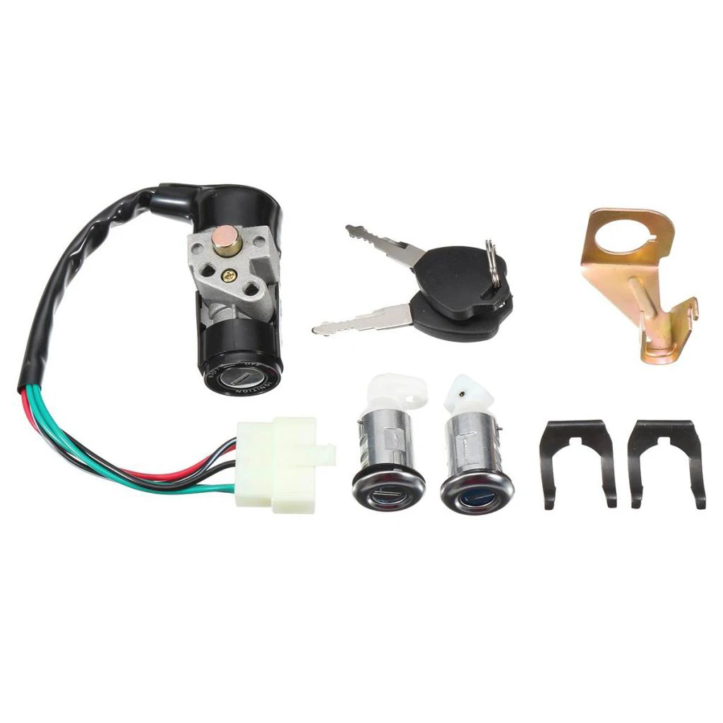 Ignition Switch Cylinder Cap Lock Keys Set for Scooter GY6 50cc 150cc
