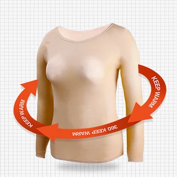 

Women Winter Seamless Thermal Underwear Warm Tops 7 Degree Constant Temperature Long Johns Ladies Antibacterial Underwear
