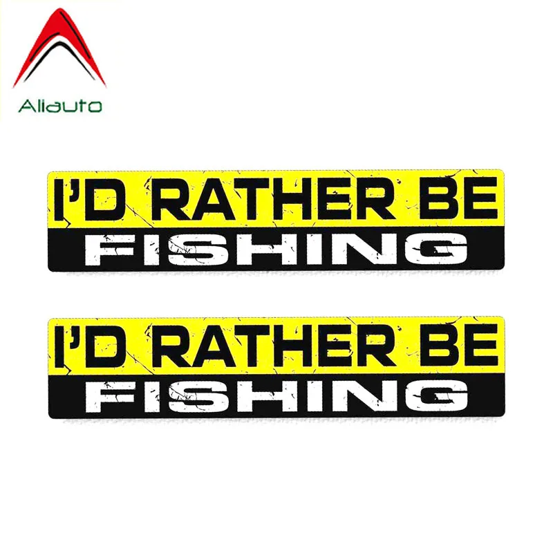 Aliauto 2 X Предупреждение забавная наклейка для автомобилей I ɽ Rather Be Fishing