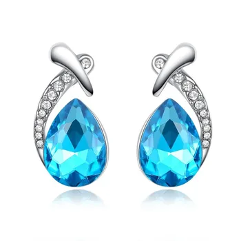 

Fashion Office/Career Popular Austrian Rhinestone Stud Earrings Jewelry Beautiful Valentine's Day Gift For Women