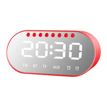 

LED Mirror Alarm Clock with Dimmer Snooze Wireless Speaker for Bedroom Office Travel Digital Home Decoration Clock